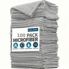 10pcs Grey Microfiber Cleaning Cloths 9.8"X9.8" | Super Durable, Quick Drying, Super Absorbent & Lint-Free | Ideal For Kitchen, Bathroom, Household Cleaning