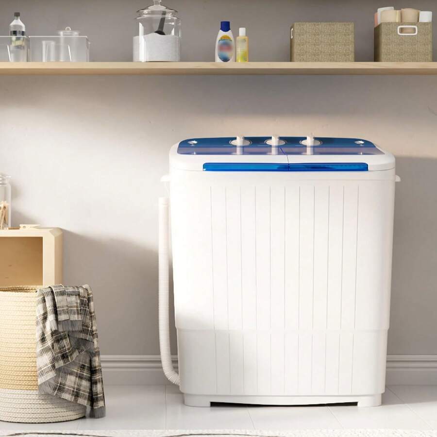Portable Washer And Dryer, 16 LBS Mini Small Washing Machine Combo With Spin Dryer, Compact Twin Tub Laundry Washer Machine For Apartments, Dorm, RV, Camping - 查看 1