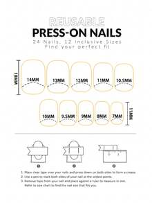 Upgrade Your Look With 24pcs Short Square White French Style French Tip Press On Nails Nail Supplies - Hồng - Xem 6