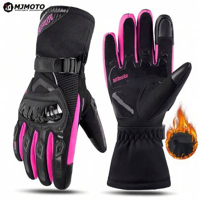 MJMOTO Winter Motorcycle Gloves Waterproof  Moto Warm Men Full Finger Moto Gloves Touch Screen Motorbike Riding Gloves