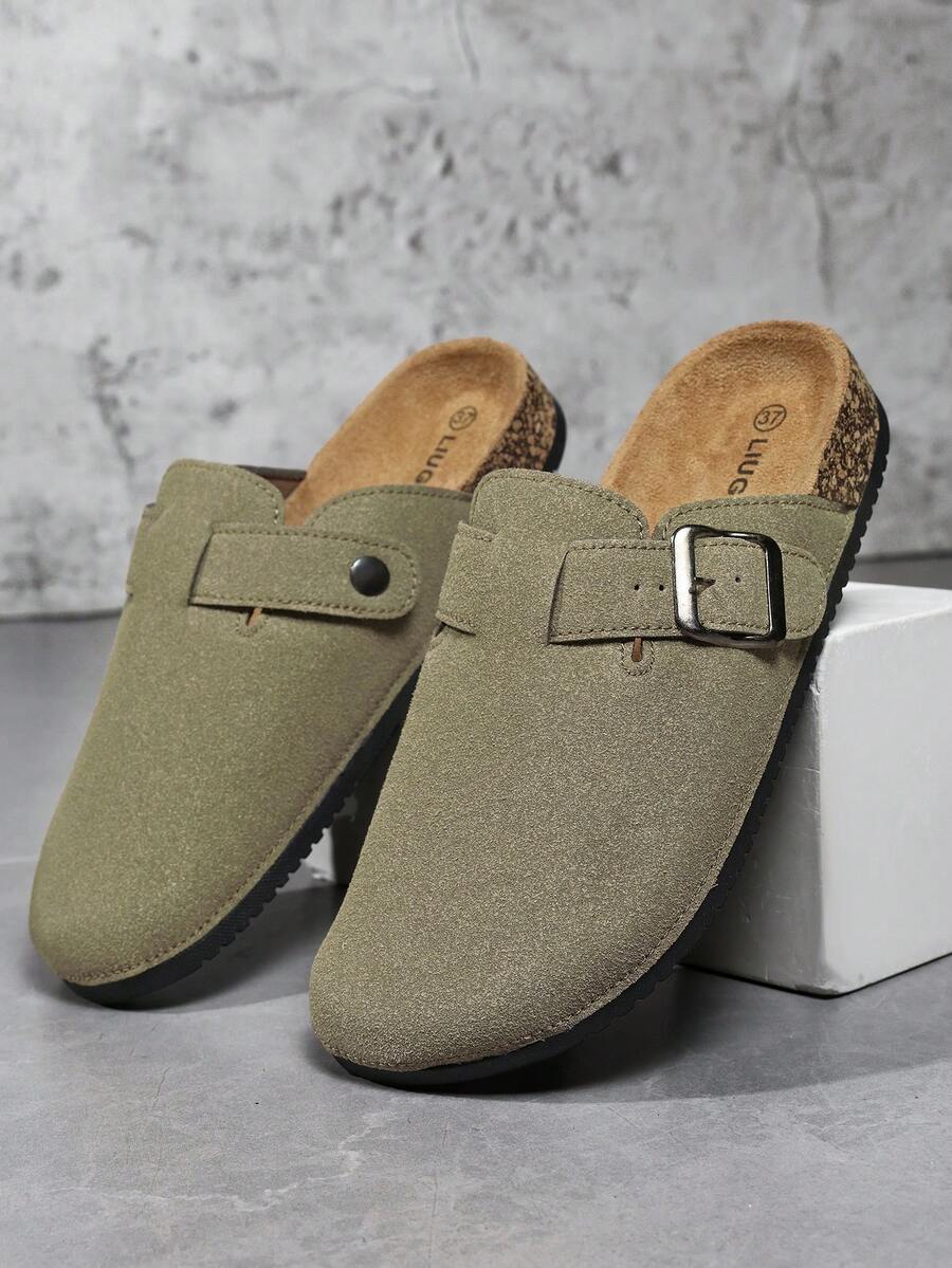 Mules pour hommes, sandales souples en bois décontractées, mules sans dos, convenant pour l'été et l'automne/hiver, grande taille, bureau et loisirs