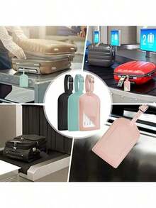 3pcs/1pc Luggage Tags,PU Leather Airplane Boarding Pass Creative Travel Luggage Tag, Flip Cover Suitcase Baggage Tag,Pink Luggage Tags,Carnival Cruise Luggage Tags,Small Luggage Tags,Bow Luggage Tag,Leather Letter Cute Luggage Tags With Privacy Name Card