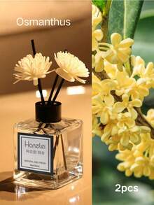 1 pièce/2 pièces Ensemble d'huiles parfumées pour la maison 50 ml, senteurs de osmanthe, jasmin, pêche blanche, thé blanc, gardénia. Longue durée et fraîcheur. Convient pour la salle de bain, le salon, la chambre à coucher (quantité aléatoire de bâtonnets parfumés/fleurs décoratives) - Divers parfums - Voir 23
