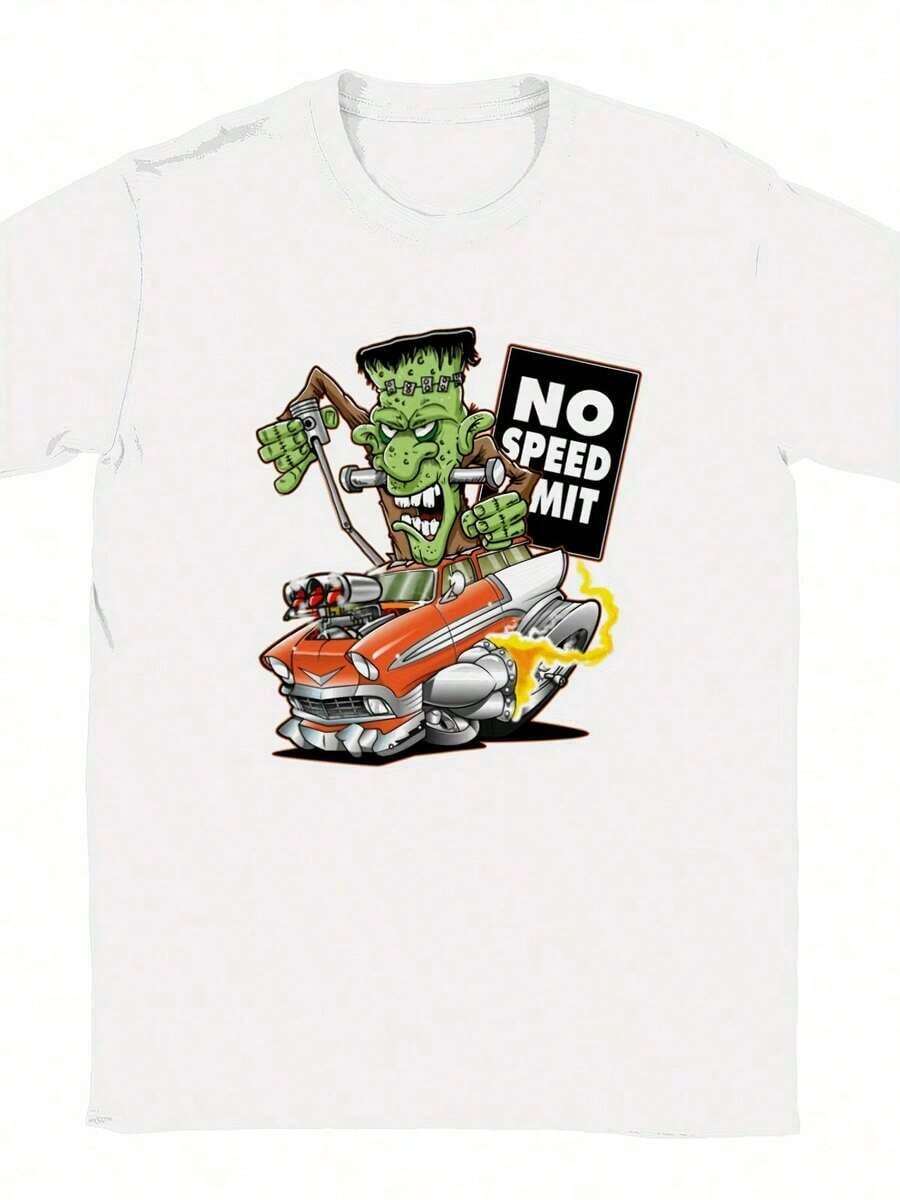 Cartoon Racing Car T-Shirt 57 - 白-9 - 查看 1