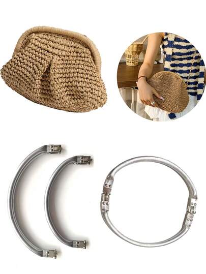 手拿包配件、折叠式相框、DIY替换包、可重复使用包配件、手拿包、云形铝制夹子、学校用品、教师礼物、返校教师配件