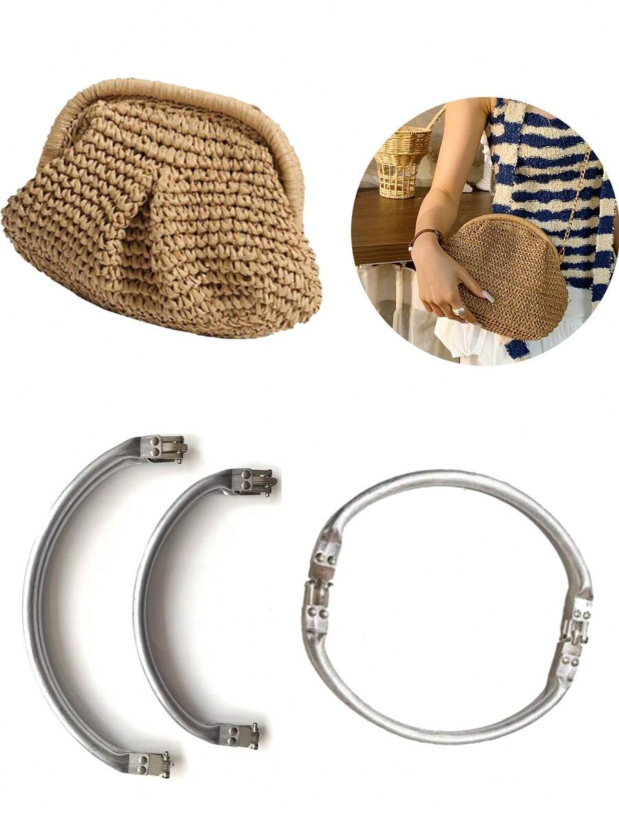Clutch Accessories, Foldable Frames, Diy Replacement Bags, Reusable Bag Accessories, Clutches, Cloud-Shaped Aluminum Clips, School Supplies, Teacher Gifts, Back-To-School Teacher Accessories - Silver - View 1