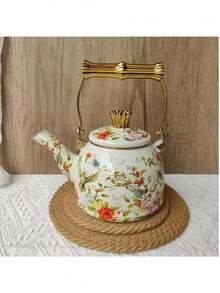 1pc Vintage Enamel Drip Coffee Pot, Household Teapot, Cold Water Pot, Oil Pot, Tea Pot, Milk Tea Pot, Household Manual Drip Coffee Pot, Enamel Water Pot, Heat-Resistant Tea Enamel Pot, Enamel Coffee Pot, Thick Enamel Oil Pot, Retro Restaurant Tea And Water Pot, Milk Tea Pot, Multi-Capacity Teapot 1.5L - Multicolor Teapot - View 1
