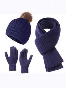 Gorro de Tricô Elegante e Casual para Mulheres: 1 Conjunto de Material Macio Semelhante à Lã de Cordeiro com Detalhe de Pompom, Bordado Simples de Letra, Chapéu de Inverno Grosso e Quente, Fácil de Dobrar para Armazenamento Conveniente, Opções de Várias Cores, Perfeito para as Estações de Outono e Inverno, Uso Diário, Atividades ao Ar Livre, Proteção contra Frio, Alternativa de Boné de Beisebol de Estilo Unissex, Cobertura de Cabeça Versátil e Chique para Mulheres que Buscam um Visual Aconchegante e Estiloso