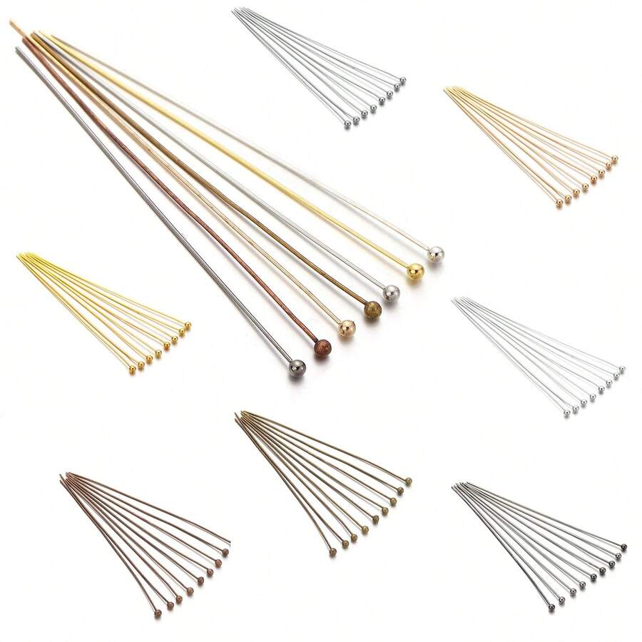 200 件铜球针眼头针，用于制作珠宝配件 DIY 耳环