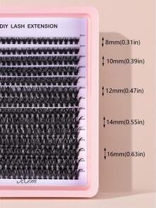 MEM 540/280 片装睫毛嫁接套装，DIY 睫毛嫁接套装，单片睫毛簇，D 卷度，套装包含睫毛胶水、睫毛卸妆液、睫毛定型器和睫毛刷，方便在家自行嫁接。这款睫毛嫁接套装适合旅行、日常佩戴（适合初学者）、婚礼、约会、派对、节日等场合，也是圣诞节/万圣节/送礼佳品。 - 黑色 - 查看 10