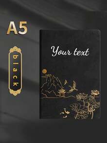 Set regalo taccuino personalizzato A5, include taccuino + penna + ricarica + scatola regalo. Il taccuino e la penna possono essere personalizzati con il testo desiderato. Disponibile come taccuino singolo o set. Taccuino in finta pelle con goffratura paesaggistica, taccuino per riunioni, blocco note. Copertina in materiale PU con sensazione di pelle e colore cangiante, 100 pagine interne, motivo di copertina unico, forniture regalo di Natale - Multicolore - Visualizzare 15