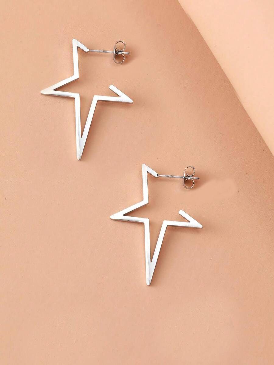 不锈钢耳环 2022 嘻哈哥特时尚大明星朋克耳钉 女士珠宝 派对朋友最佳礼物 - 彩色 - 查看 1