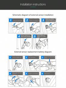 太阳能供电的 TPMS 轮胎压力监测系统、汽车安全警报系统、轮胎压力传感器套件、自动警报和实时压力跟踪、仅接收器 - 黑色 - 查看 7