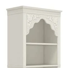 BALCONERA Weißes Stehendes Bücherregal (140 cm) mit 4 Etagen & Schnitzdesign – Ideal für Wohnzimmer, Schlafzimmer, Studierzimmer & Büro