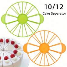 Separador de pastel/pan en rebanadas de 10/12, cortador equilibrado de plástico, fácil de usar, herramienta de repostería, apto para restaurantes y cocinas, color aleatorio - Multicolor - Ver 1
