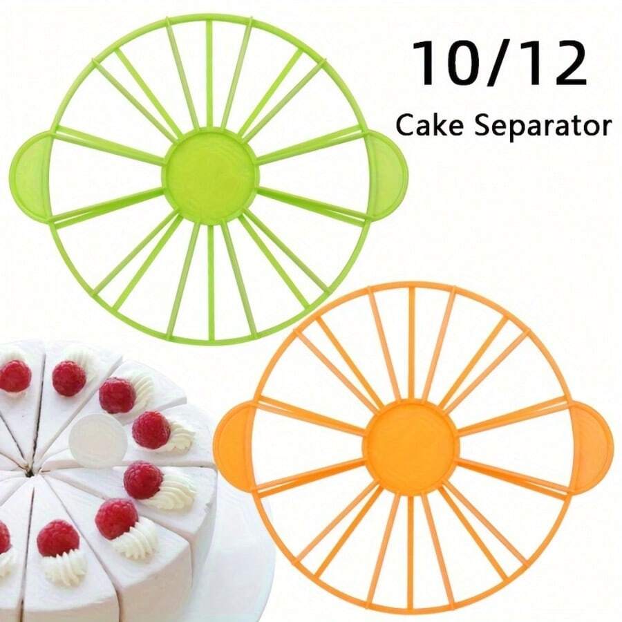 Separador de pastel/pan en rebanadas de 10/12, cortador equilibrado de plástico, fácil de usar, herramienta de repostería, apto para restaurantes y cocinas, color aleatorio - Multicolor - Ver 1