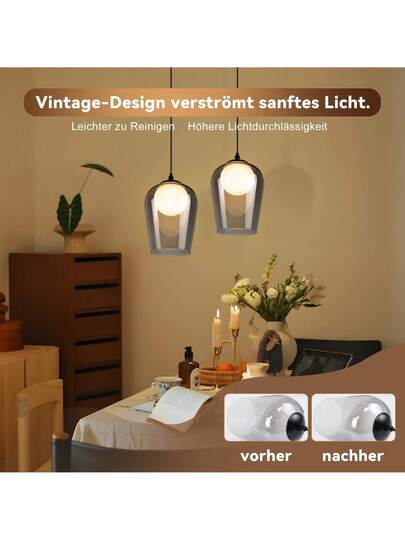 Ch elier Dining Tafel Vintage Glass Flame G9 Verlichting Hang Zwart Height Adjustable Bedroom Living Room (No Source) view 3