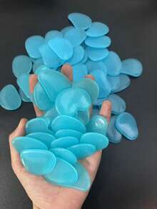 53pcs Large Flat Glow In The Dark Colorful Luminous Stones, Suitable For Garden, Pathway, Yard Outdoor Decor, Landscape, Christmas Party DIY, Aquarium, Fish Tank, Indoor And Outdoor Use - Multicolor - View 9