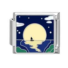 1/5/10/20/30/50pcs Stainless Steel Modular Bracelet Components, Romantic Starry Night Sky Series, DIY Detachable Bracelet Spring Cube