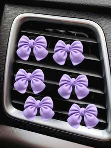 3/4/6pcs Pink Bow Car Interior Cute Car Interior Accessories ,Car Air Conditioning Vent Decorative Clip, Bow Car Air Vent Decorative Clip,Cute Air Freshener Holder For Car AC Vents, Fashionable Car Interior Accessories For Women,Girly Dashboard Decor