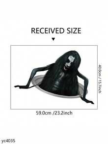 1PC Halloween Ghost Floor Stickers - Removable Horror Witch Scratch Wall Stickers For Home & Office Party Decorations, Halloween Decoration Stickers