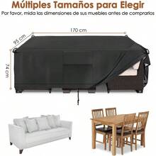 HomeChi Funda para Juego de Muebles de Patio, Impermeable, Resistente a los Rayos Funda Asiento Patio 420D Pesado Oxford Banco Exterior Funda Sof Muebles Patio para Mesa de Comedor Juego Sillas - inicial - Ver 2