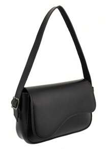 Women's Shoulder Bag, With Adjustable Strap, Magnetic Closure, Shoulder Baguette Bag - màu đen - Xem 2