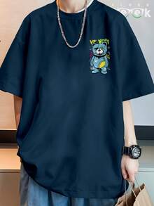 Shirt Oversized Streetwear Printed Angel Bear T-Shirt REF 7017 FLUXOGEEK - 藏蓝色 - 查看 6