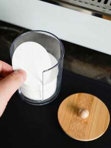 مجموعة حاوية وموزع للقطن الطبي، حامل كرة 10 أونصة، منظم زجاجات الأدوية للقطن والكرات والخيط السني (غطاء من البامبو)