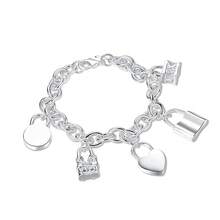 1 Stück elegantes 925 Sterling Silber Herz-/Rundform Armband, modisches Luxusgeschenk, charmanter Schmuck für Weihnachtsparty