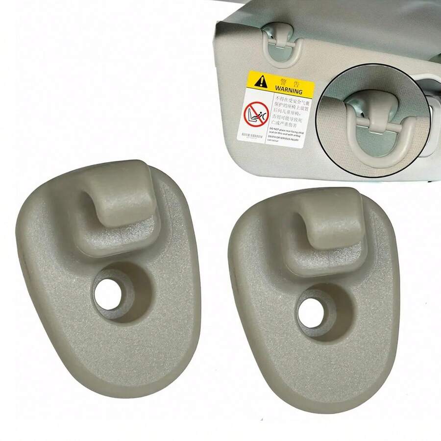 2 Piezas de Repuesto Soporte Sujetador de Visera para Je.ep Liberty/Nitro, Fácil Instalación, Resistente al Desgaste y Raspaduras, Plástico de Alta Calidad, Soporte Duradero para Visera de Auto, Accesorio Interior para Propietarios de Je.ep, Compatible con 1AR26BD1-AA, 1AR26BD1AA. - Beis - Ver 1