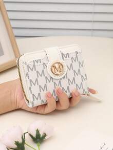 Ví nữ họa tiết vải mới có nhiều ngăn đựng thẻ, kiểu dáng ngắn, túi nhỏ thời trang Hàn Quốc, ví đựng tiền xu cổ điển nhỏ gọn cho nữ, ví mini, ví nhỏ, ví dễ thương - trắng - Xem 5