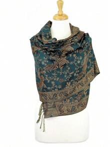 Paisley Pashmina Scarf For Women PASKMLNA - A18-12 Red-black - View 9