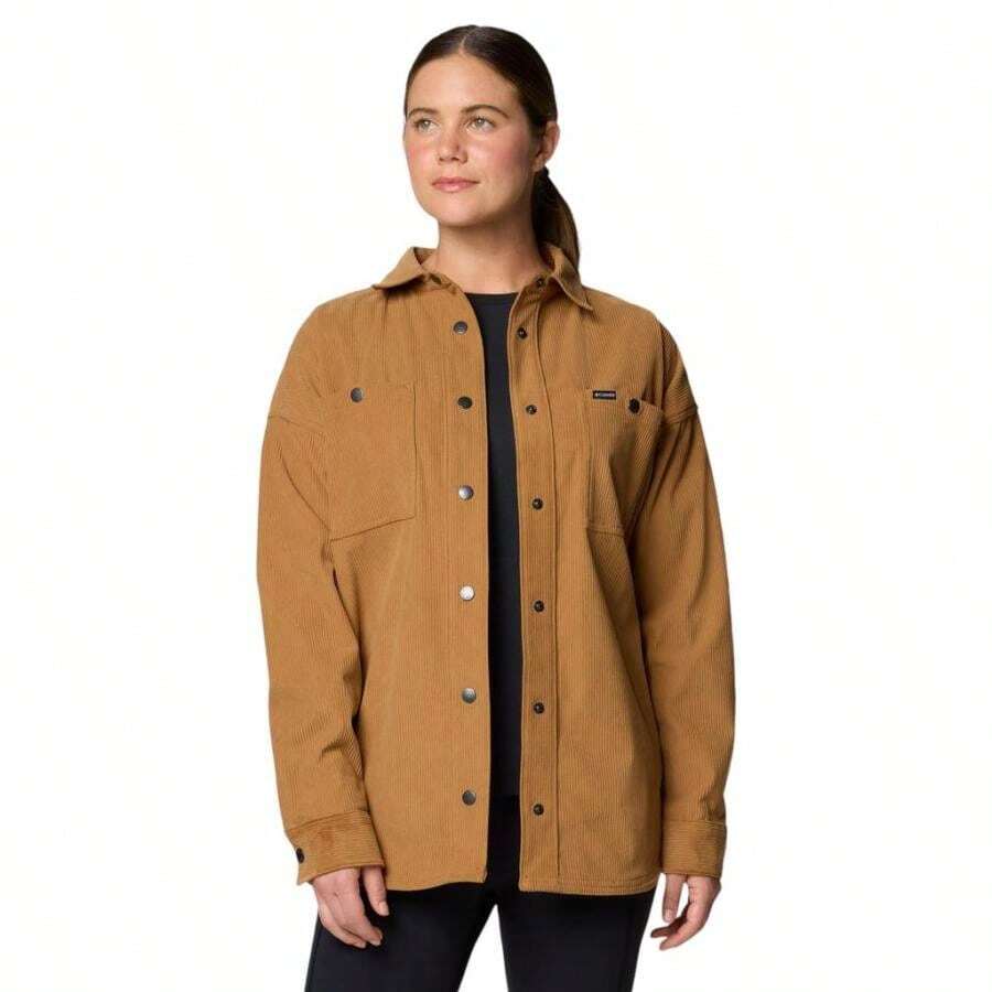 Columbia Blue Point Creek Corduroy Shirt Jacket - Women's |  | Women Sports Bras - 駝棕色 - 查看 1