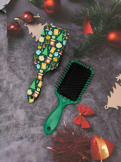 1pc Christmas Anti-Static Hair Smoothing Air Cushion Massage Comb, Home Printed Airbag Comb, Cute Cartoon Gift Comb. Ladies' Hair Straightening Comb, Styling Comb, Massage Comb, Christmas-Themed Printed Patterns, Rich In Printed Designs., Brush, Hair Brushes, Edge Brush, Brush Hair Comb, Comb Hair, Detangling Brush, Ball Brush, Mini Hair Brush Set, Wooden Comb, Hairstyle, Hairdressing, Hair Brush, Brush Hair Brush Set, Comb Hair, Comb For Curls, Detangling Brush, Hair Brush For Women, Barber, Barber Accessories, Barbershop, Hairdressing Equipment