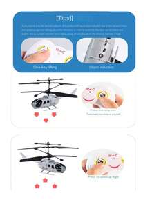 1 pieza Helicóptero RC, material resistente a choques, helicóptero de control remoto por gestos. Regalo de Navidad, Halloween, decoración de Halloween, juguete de drone RC con luces LED (con versión de control remoto y versión sin control remoto, ligera variación de tamaño debido a la medición manual, colores de accesorios enviados al azar)