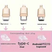 1Pc Silicone Rose-Shaped Phone Dust Plug, Compatible With IPhone/Type-C/Android Connector