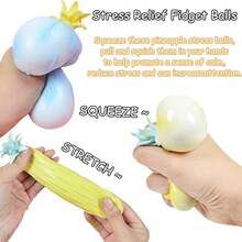 1/2/4/36个装菠萝挤压玩具，菠萝减压玩具，儿童菠萝玩具，菠萝球，菠萝挤压玩具，挤压球，抗压玩具，缓解焦虑，圣诞派对装饰礼物，生日礼物，款式和颜色随机 - 彩色 - 查看 4
