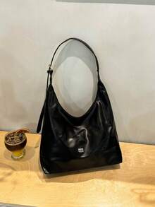 时尚大容量女士单肩托特包，设计感十足 - 黑色 - 查看 3