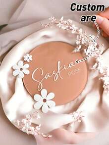 1PC Personalised Acrylic Daisy Name Plaque: Nursery Decor, Door Sign, Custom Kids Teen Announcement Sign, Kids Birth Plaque, Personalized Wooden Birth Name Plaque, Hello World Reveal Photo Props - Multicolor - View 2