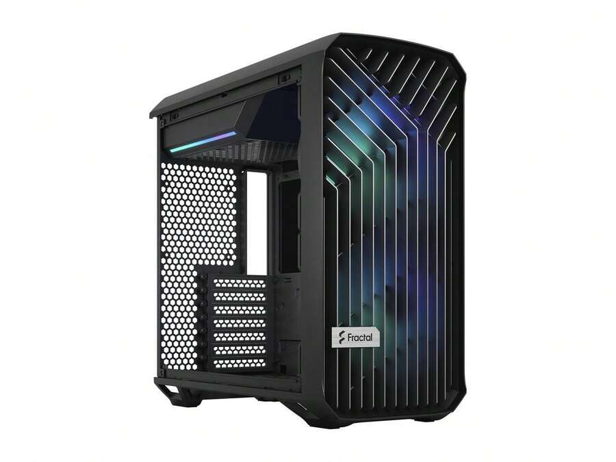 Fractal Design Torrent Compact RGB Black TG Light Tempered Glass High-Airflow ATX Computer Case - Black - View 1