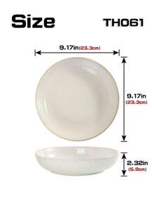 1 Peça Prato Cerâmico Minimalista, Design de Borda Em Relevo, Opções de Prato Redondo/Prato Bottom com Borda, Adequado para Casa/Restaurante, Prato de Jantar, Prato de Sopa, Prato de Salada