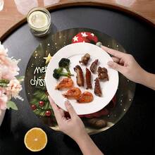 2pcs/4pcs/6pcs Elf Pattern Printed Silica Gel Placemats, Christmas Decor & Gift, Suitable For Dining Table, Coffee Bar, All Seasons, Washable Tabletop Mats, Room Decor, Coasters, Draining Mats, Kitchen Dining Mats, Indoor/Outdoor Party Decorations, Home Decor, Ideal Gift