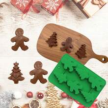 1 Set Weihnachts-Themen Silikonform, enthält Formen für Weihnachtsbaum, Haus, Lebkuchenmann, zum Herstellen von Schokolade, Kuchen, Pudding, Keksen, Brownies und anderen Weihnachtssüßigkeiten und Leckereien. Aus Silikon, hitzebeständig, für Kühlschrank, Ofen, Mikrowelle und Geschirrspüler geeignet. Ideal für Weihnachten, Geburtstagsfeiern oder andere Feiertags-Events zum Backen und Dekorieren.