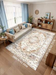 Rectangular, Gold Frame, Vintage Design Decorative Floor Covering | Vintage Style Carpet, Living Room Carpet Suitable For Living Room, Bedroom, Dining Room And Office - Multicolor - View 20