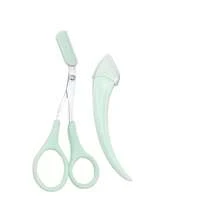 2件套修眉器套装，不锈钢弯头修眉刀，带梳子，适合任何肤质的美容工具，男女通用，价格实惠，可作为圣诞礼物、化妆品、化妆工具等。