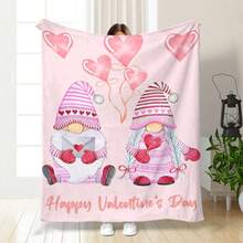 General Field 1pc Comfortable Flannel Christmas Theme Carpet - Pink Dwarf And Snowflake Retro Design, Love And Pink Tone Digital Printing - Suitable For Living Room, Bedroom, Sofa And Camping - Ideal Gift For Friends, Family And Classmates - Multicolor - View 8