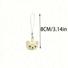 1 Piece Of Lazy Bear Relaxing Mobile Phone Chain Pendant, Cute Lazy Bear Copper Bell Hanging, Suitable For Bags And Pencil Cases, Camera And Mobile Phone Anti-Lost Rope Keychain Small Accessories - 白熊 - 查看 1