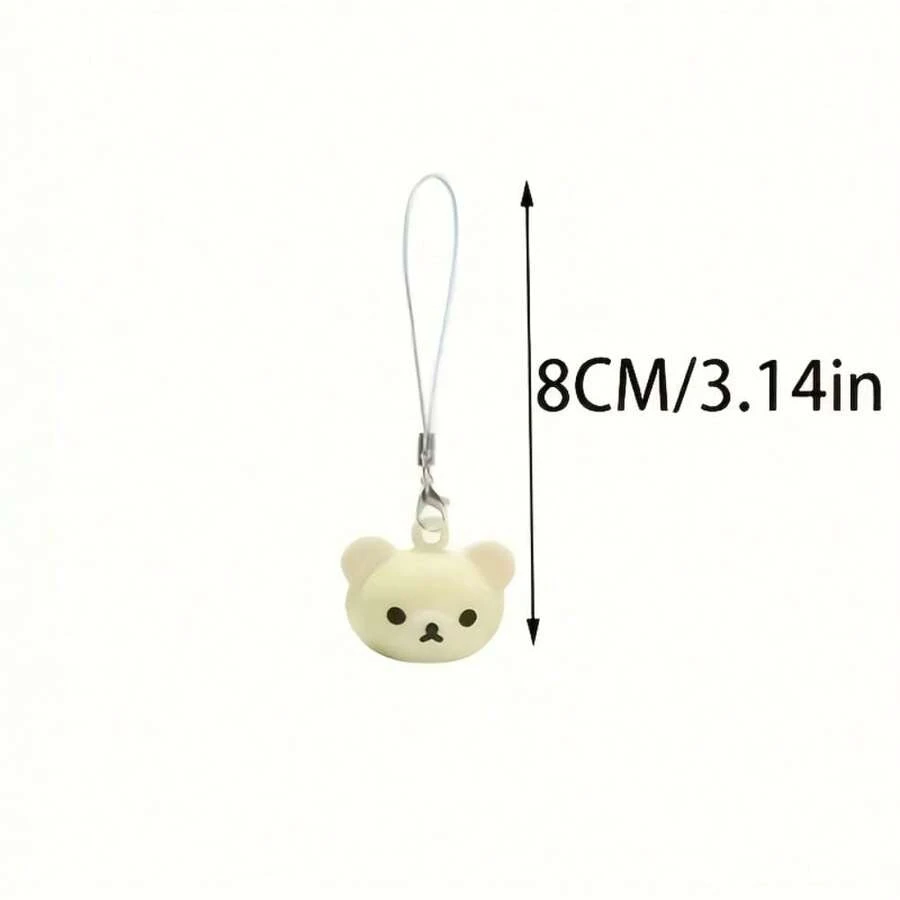 1 Piece Of Lazy Bear Relaxing Mobile Phone Chain Pendant, Cute Lazy Bear Copper Bell Hanging, Suitable For Bags And Pencil Cases, Camera And Mobile Phone Anti-Lost Rope Keychain Small Accessories - 白熊 - 查看 1