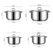15pcs Cocina Ollas y Sartenes Acero Inoxidable Inducción Cookware Set Juego De Utensilios De Cocina Olla De Acero Inoxidable - Plateado - Ver 5
